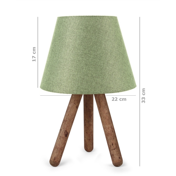 Homing Design Luce Three Legged Wooden Lampshade Green AYD-966