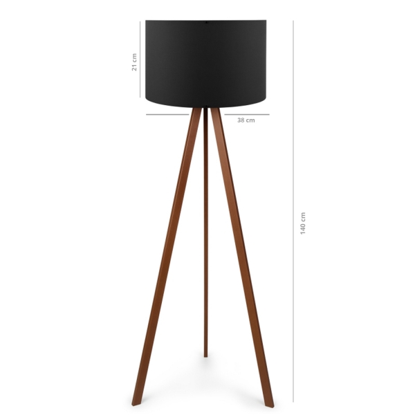 Homing Practical Wooden Three Legged Floor Lamp Black Head AYD-1145