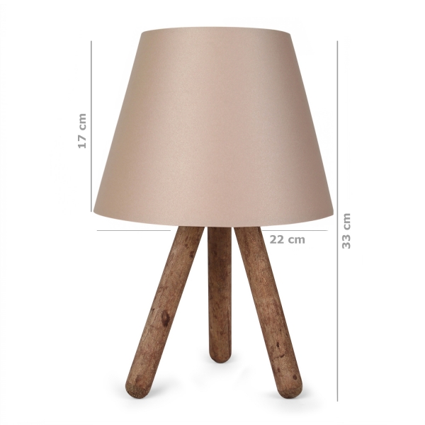 Homing Luce Wooden Tripod Lampshade Cream Brown AYD-1770