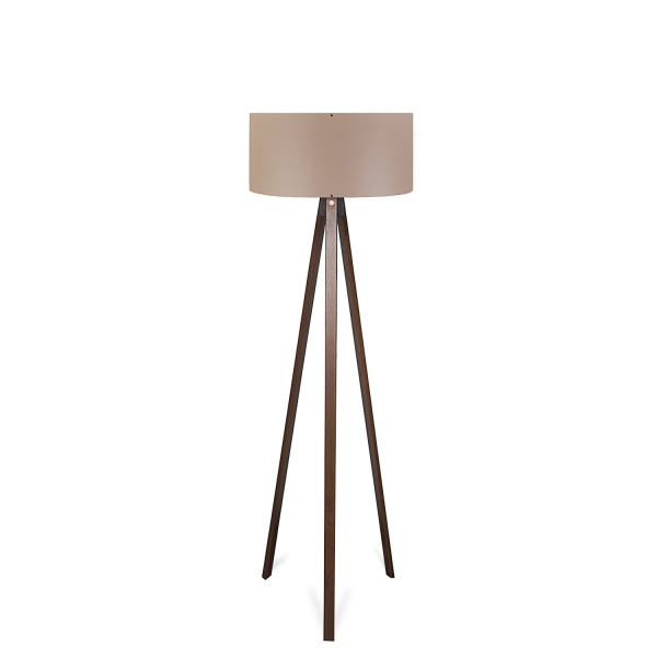 Homing Wooden Tripod Floor Lamp Gray Gold Detailed AYD-2227