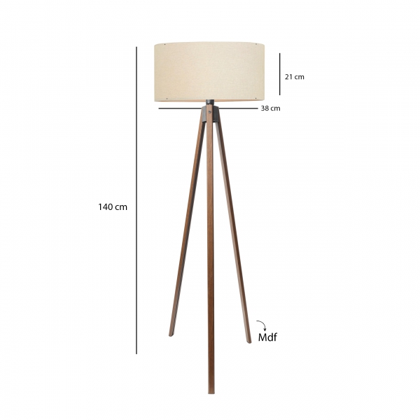 Homing Desert Beige Practical Wooden Tripod Floor Lamp AYD-2581