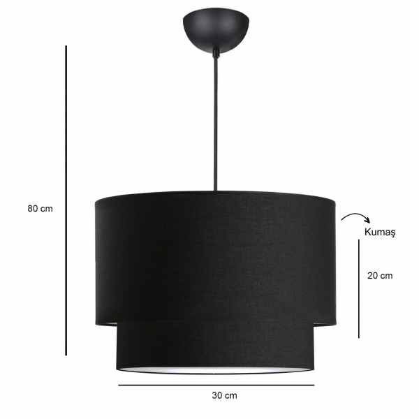 Homing Black Fabric Pendant AYD-2774