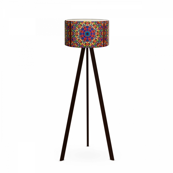 Homing Patterned Wooden Tripod Floor Lamp AYD-2793