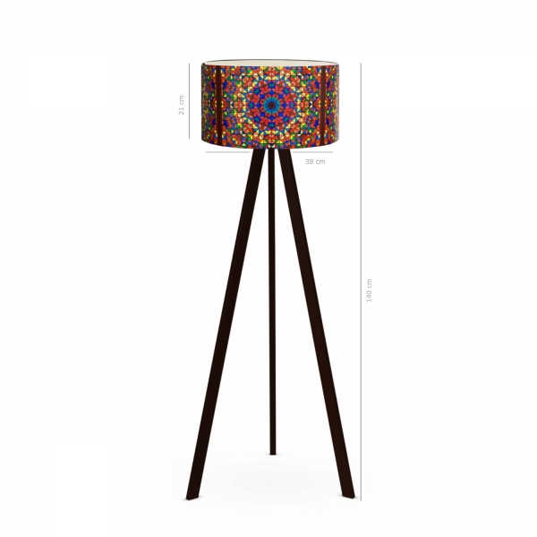 Homing Patterned Wooden Tripod Floor Lamp AYD-2793