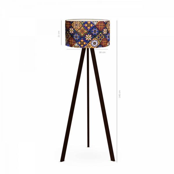 Homing Rustic Patterned Wooden Tripod Floor Lamp AYD-2794