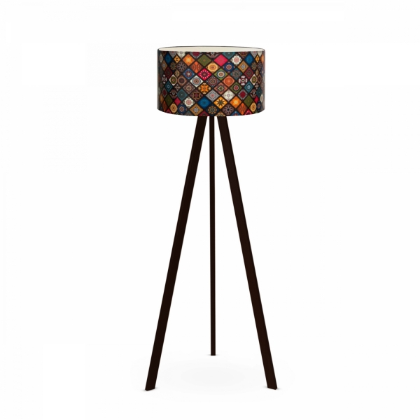 Homing Rustic Patterned Wooden Tripod Floor Lamp AYD-2800