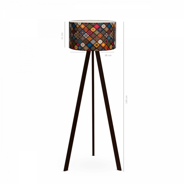 Homing Rustic Patterned Wooden Tripod Floor Lamp AYD-2800