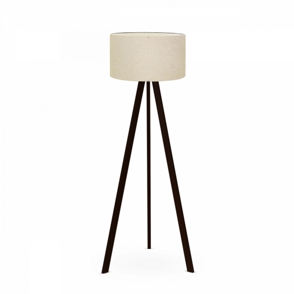 Homing Desert Beige Dark Wood Tripod Floor Lamp AYD-2804