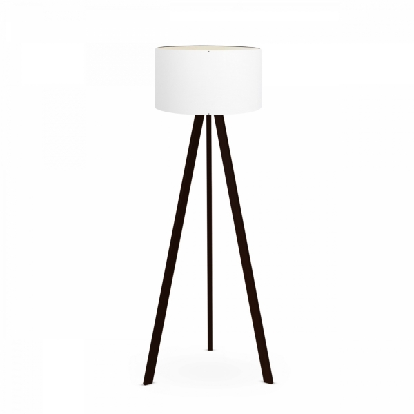 Homing White Headed Dark Wooden Leg Floor Lamp AYD-2806