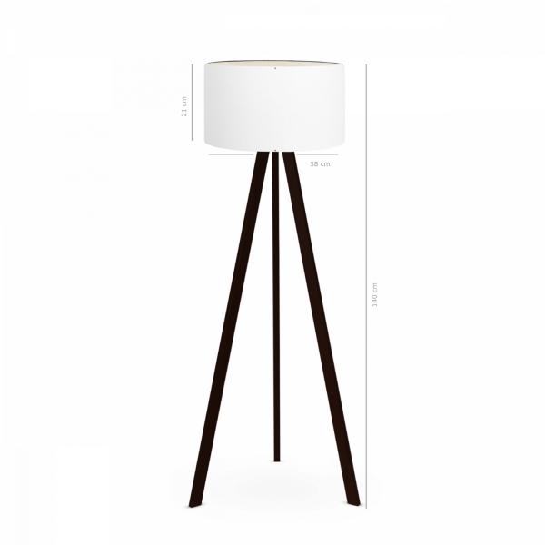 Homing White Headed Dark Wooden Leg Floor Lamp AYD-2806