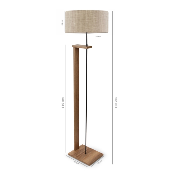 Homing Patterned Head Pi Wooden Body Floor Lamp AYD-2822