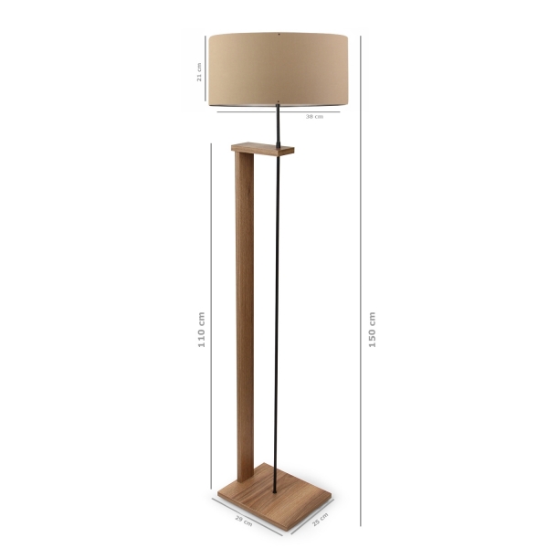 Homing Milky Brown Head Pi Wooden Body Floor Lamp AYD-2823