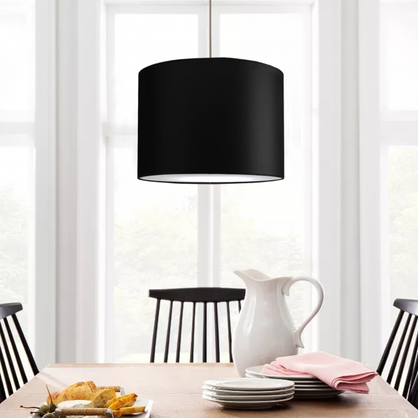 Homing Black Fabric Headed Ceiling Pendant AYD-2875