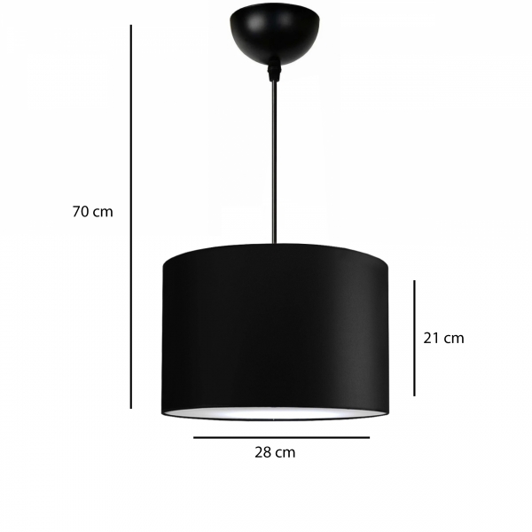 Homing Black Fabric Headed Ceiling Pendant AYD-2875