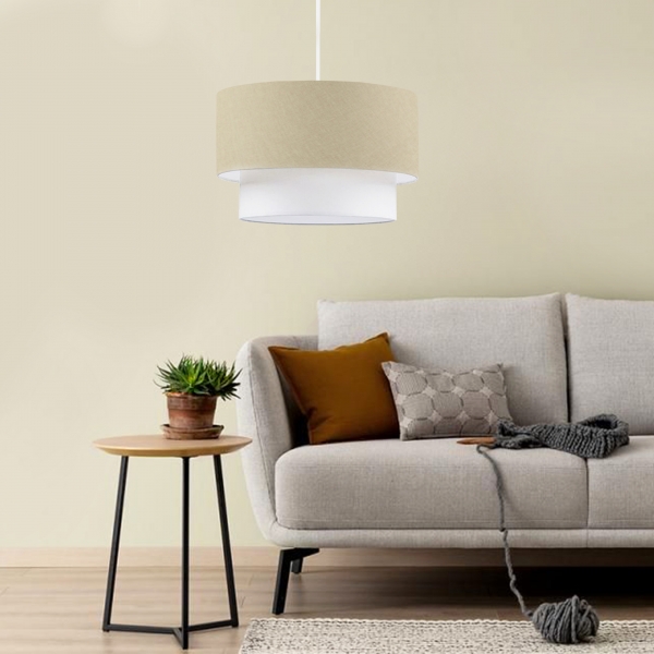 Homing Pasta Single Pendant Lamp Shiny Beige Fabric AYD-2890