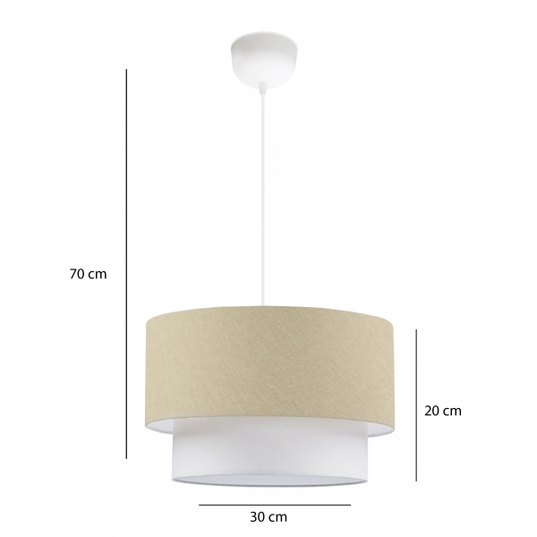 Homing Pasta Single Pendant Lamp Shiny Beige Fabric AYD-2890