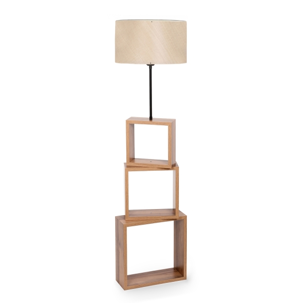 Homing Beige Headed Modern Shelf Floor Lamp AYD-2904