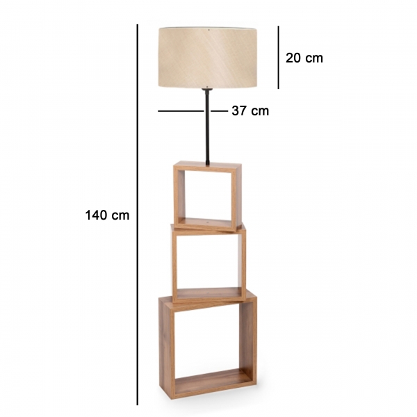 Homing Beige Headed Modern Shelf Floor Lamp AYD-2904