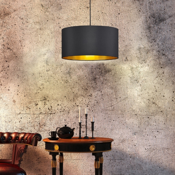 Homing Exclusive Black Fabric 38 cm Chandelier AYD-2907