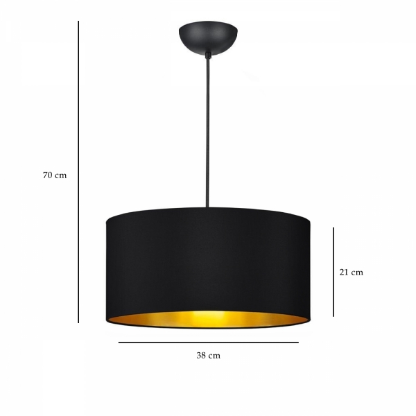 Homing Exclusive Black Fabric 38 cm Chandelier AYD-2907