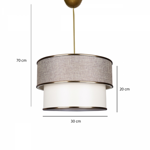 Homing Venus Sand beige Pasta Gold Detailed Fabric Pendant Lamp AYD-2921