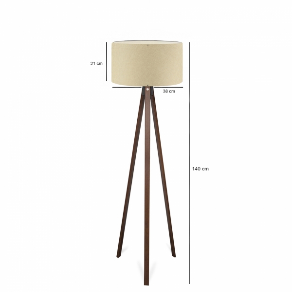 Homing Tripod Beige Fabric Head Floor Lamp AYD-2935