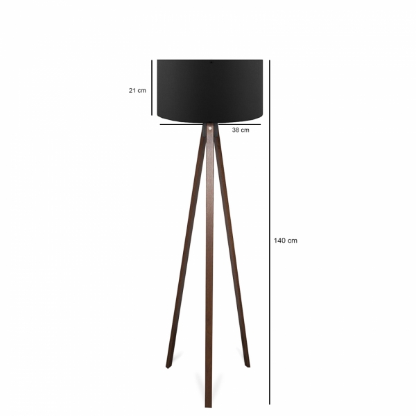 Homing Tripod Black Fabric Head Floor Lamp AYD-2937