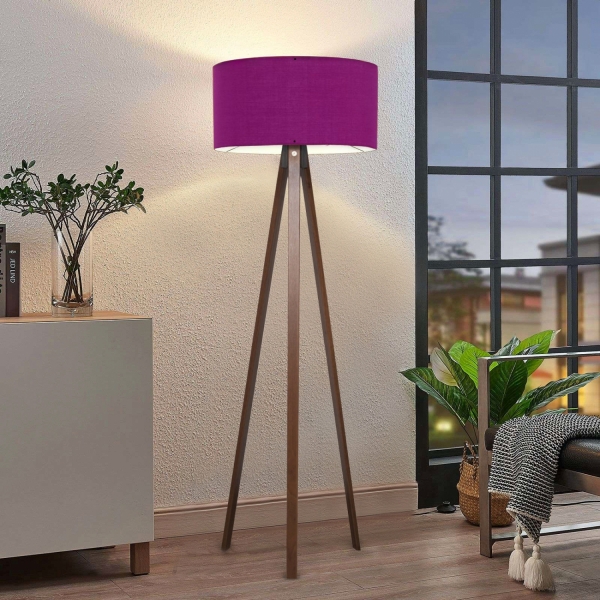 Homing Tripod Purple Fabric Floor Lamp AYD-2955