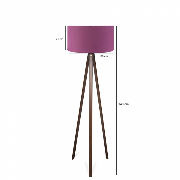 Homing Tripod Purple Fabric Floor Lamp AYD-2955