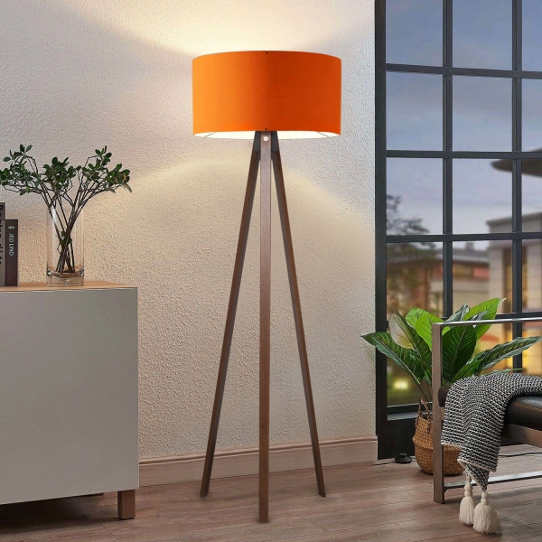 Homing Tripod Orange Fabric Floor Lamp AYD-2956