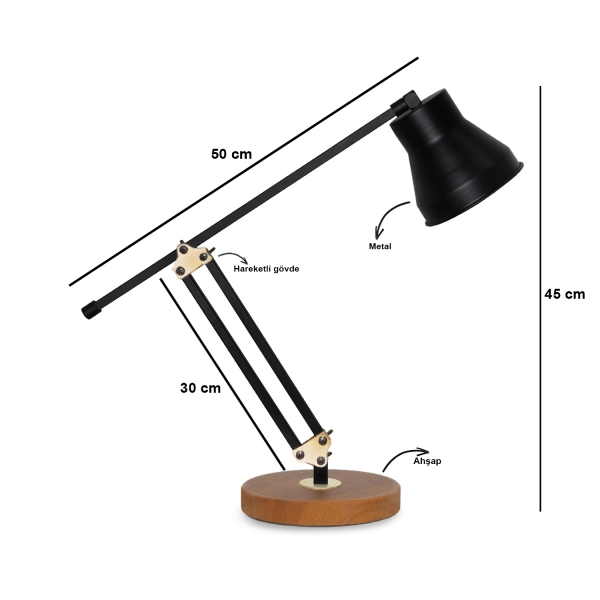 Homing Old Study Table Lamp No:4 Black AYD-2960