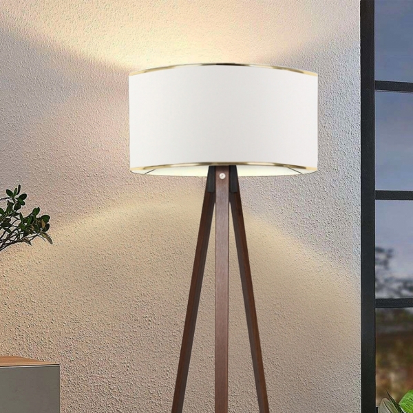 Homing Tripod Gold Detailed White Floor Lamp AYD-2984