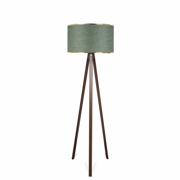 Homing Tripod Gold Detailed Khaki Green Floor Lamp AYD-2985