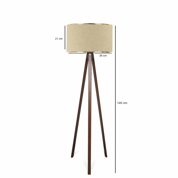 Homing Wedge Body Gold Detailed Cream Floor Lamp AYD-2986