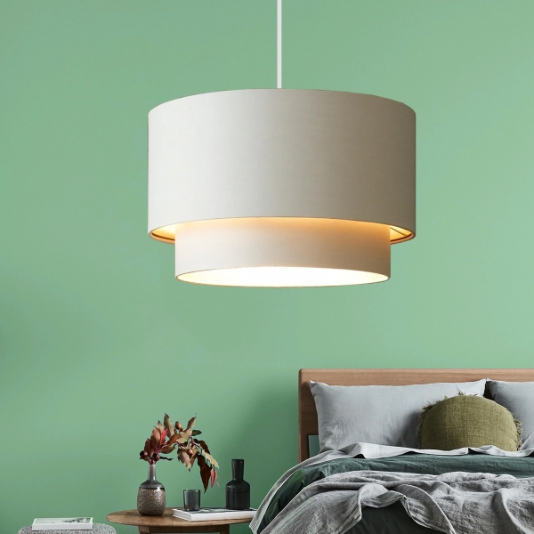 Homing Home Cream Fabric Cake Pendant Lamp AYD-3002