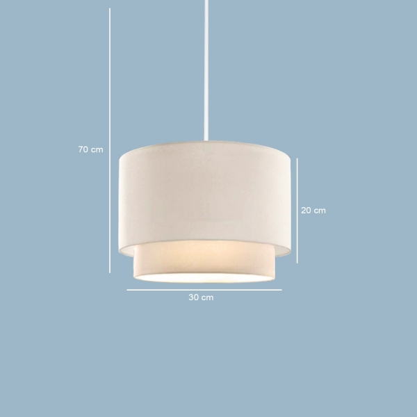 Homing Home Cream Fabric Cake Pendant Lamp AYD-3002