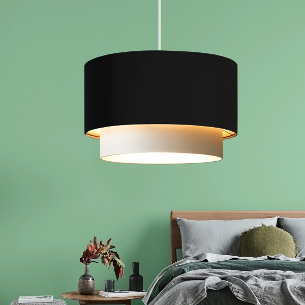 Homing Home Black Fabric Cake Pendant Lamp AYD-3003