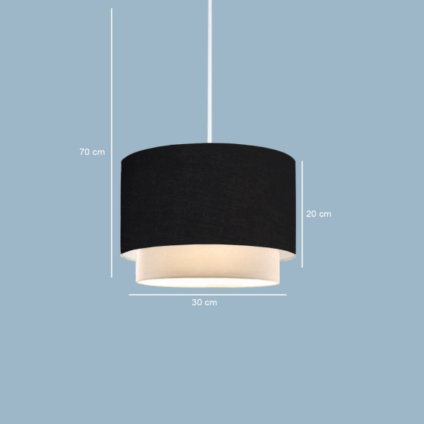 Homing Home Black Fabric Cake Pendant Lamp AYD-3003