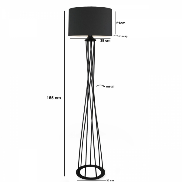 Homing Dora Anthracite Metal Floor Lamp AYD-3019