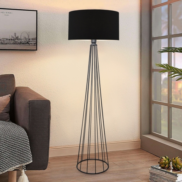 Homing Ardenia Black Cylinder Head Metal Floor Lamp AYD-3042