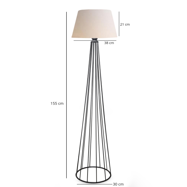 Homing Ardenia Cream Conical Head Metal Floor Lamp AYD-3044