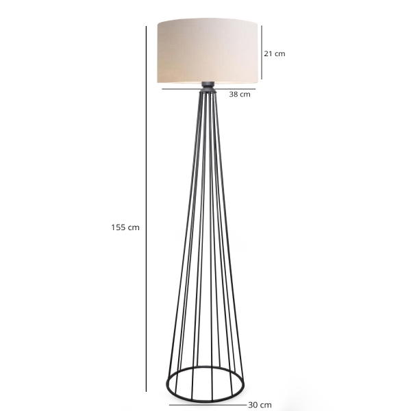 Homing Ardenia Cream Cylinder Head Metal Floor Lamp AYD-3045