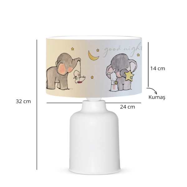 Homing Fabric Elephant Patterned Kids Room Lampshade AYD-3049