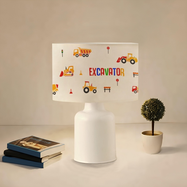 Homing Fabric Construction Machinery Kids Room Lampshade AYD-3050