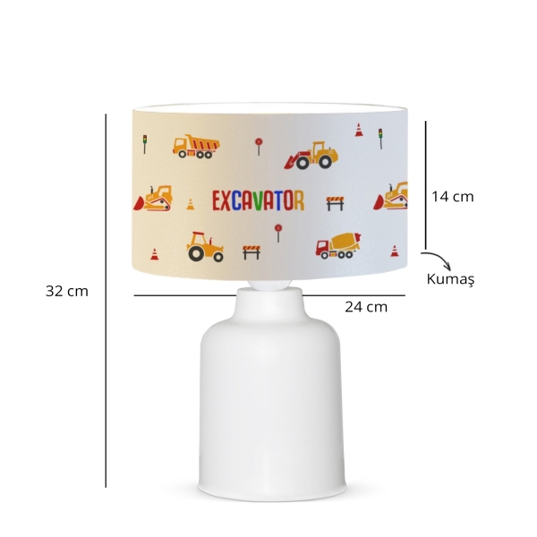 Homing Fabric Construction Machinery Kids Room Lampshade AYD-3050