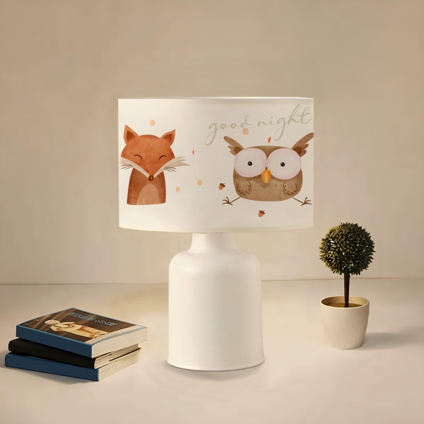 Homing Fabric Owl and Friends Kids Room Lampshade AYD-3053