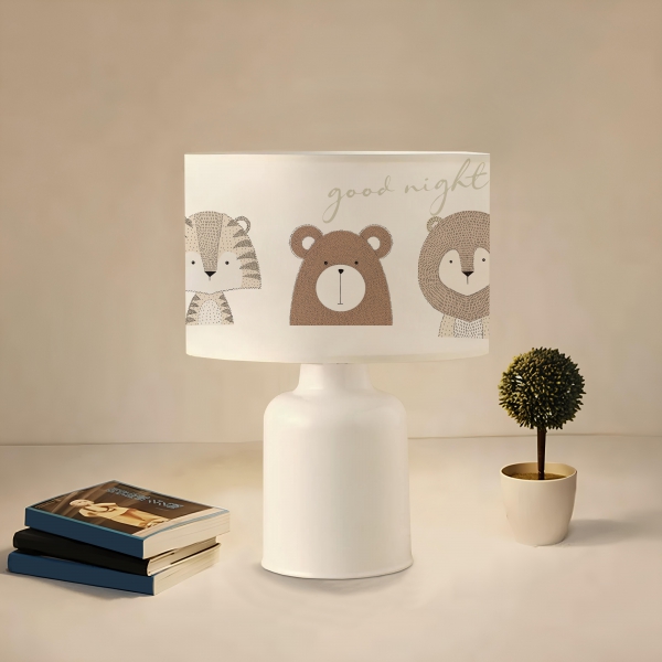 Homing Fabric Rabbit and Friends Kids Room Lampshade AYD-3054