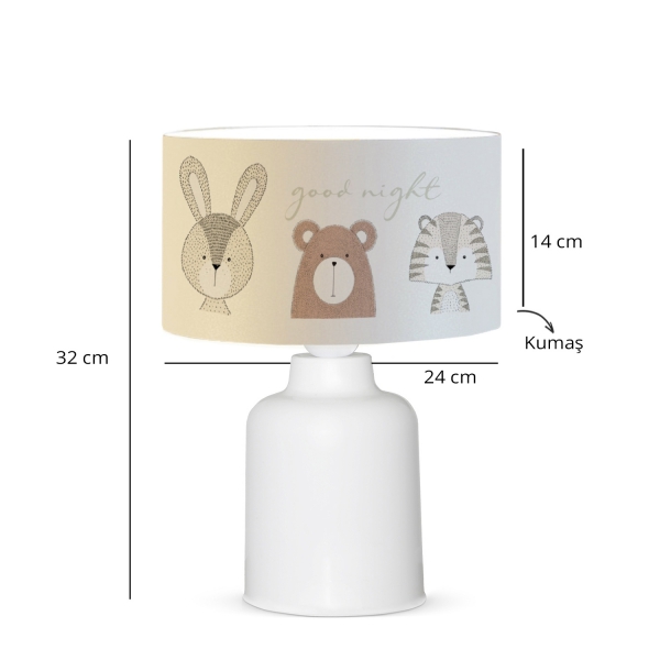 Homing Fabric Rabbit and Friends Kids Room Lampshade AYD-3054