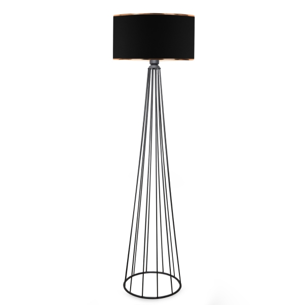 Homing Ardenia Gold Detailed Black Headed Metal Floor Lamp AYD-3056