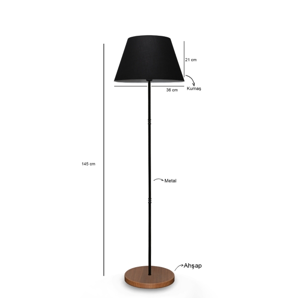 Homing Metal Body Wooden Leg Floor Lamp AYD-3063